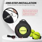 Hikeen Premium Tennis Trainer Rebound with Metal Base,Portable Solo Tennis Trainer Set with 3 Highly Elastic String Balls,Tennis Practice Equipment for Adult Kids an Beginners - Black