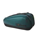 Wilson Blade V9 Super Tour Tennis Racket Bag - Holds up to 9 Rackets, Green/Black