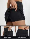 baleaf Womens Tennis Skirt Golf Skorts for Woman High Waisted with Shorts Pockets Athletic Running Black S