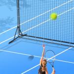 HamRoRung 9.3*7.4ft Portable Tennis Rebounder Net, Tennis Practice Wall, Tennis Training Net for Tennis Racquet Sports Ball Pickleball, Tennis Backboard Net for Tennis Court Backyard Outdoor Training,