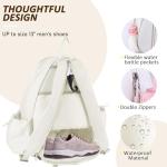 Lufstd Tennis Bags for Women with Ventilated Shoe Compartment, Quilted Tennis Sling Crossbody Backpack with Hook, Water Resistant Tennis Racket Bags Suitable for Pickleball Badminton