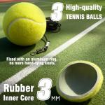 VAIIO Professional Tennis Trainer - Full Metal Portable Solo Rebounder with 3 High-Elastic String Balls, Ideal for Adults, Kids, Beginners & Advanced Players