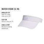 adidas Women's Match Visor, Lightweight Breathable Sport Athletic Adjustable fit Sun hat, White/White/1.0, One Size