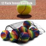 Magicorange Tennis Balls, 12 Pack Advanced Training Tennis Balls Practice Balls, Pet Dog Playing Balls, Come with Mesh Bag for Easy Transport, Good for Beginner Training Ball (Rainbow)