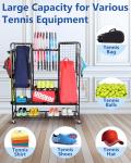 Mythinglogic Tennis Bag Storage Rack, Tennis Racket and Ball Organizer, Tennis Equipment Holder for Garage