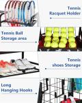 Mythinglogic Tennis Bag Storage Rack, Tennis Racket and Ball Organizer, Tennis Equipment Holder for Garage