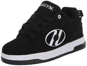 HEELYS girls Voyager Tennis Shoe, Black/White, 4 Big Kid US