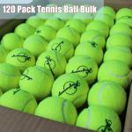 Magicorange Tennis Balls, 120 Pack Advanced Training Tennis Balls Practice Balls, Pet Dog Playing Balls, Come with Mesh Bag for Easy Transport, Good for Beginner Training Ball (Yellow)
