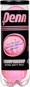 Penn Championship Pink Tennis Balls - Extra Duty Felt Pressurized Tennis Balls - 1 Can, 3 Balls