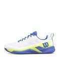 Wilson Rush Pro 4.5 Men's Tennis Shoe - White/Amparo Blue/Safety Yellow, Size 9.5 US