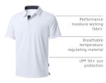 Men's Golf Shirts Dry Fit Moisture Wicking Performance Short Sleeve Collared Polo Shirts for Casual Tennis Bussiness (White, L)