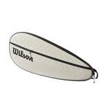 WILSON Premium Tennis Racket Cover - Holds 1 Racket, Cream
