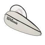 WILSON Premium Tennis Racket Cover - Holds 1 Racket, Cream