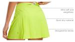 CRZ YOGA Womens Pleated Tennis Skirts with Pockets High Waisted Athletic Golf Skorts for Women Soft Breathable Cute Neon Yellow Medium