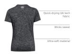 Under Armour Womens Tech Twist Short Sleeve Crew, (001) Black / / White, Small