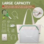 SMRITI Tennis Tote Bag Canvas, Large Sports Handbag Tennis Racket Bag for Women, Portable Tennis Racquet Shoulder Bag for Badminton, Pickleball, Padel