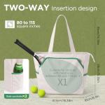 SMRITI Tennis Tote Bag Canvas, Large Sports Handbag Tennis Racket Bag for Women, Portable Tennis Racquet Shoulder Bag for Badminton, Pickleball, Padel