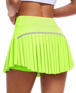 JoyGirl Pleated Tennis Skirt for Women with Shorts High Waisted Golf Skort Mini Skirt Workout Athletic Skorts Skirts with Pockets (Light Green,Small)