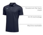 Nike Mens Dri-FIT Short Sleeve Polo Shirt (Large, Navy)