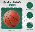 jxgzyy 24 PCS Basketball Court Tiles, 5/8 Inch Thick Modular Interlocking Outdoor Floor Tiles Over Grass, Non Slip PP Drainage Mat for Tennis Court Drain Deck Pool Patio Shower Garage Balcony