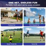 BAGAIL Badminton Net, Foldable Sports Net 10 FT/ 14 FT/ 17 FT Wide, Height Adjustable Net Set with Carry Bag for Tennis, Pickleball or Pool Volleyball - 10ft, Blue