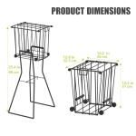 Tennis & Pickleball Hopper with Wheels – Ball Pick Up Basket, Holds 75 Tennis Balls & 50 Pickleballs