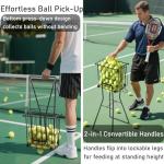 Tennis & Pickleball Hopper with Wheels – Ball Pick Up Basket, Holds 75 Tennis Balls & 50 Pickleballs