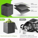 wasoyun Tennis Ball Hopper with Wheels - Height Adjustable Foldable Tennis Ball Basket with Storage Bag Ball Candy for 150 Pickleball & Tennis