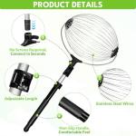 Netrix Tennis Balls Hoppers, 30-58" Golf Ball Retriever Telescopic Tennis Ball Picker Upper Machine for Up to 40 Tennis Balls, No Bending Over Quick Rolling Picker for 1.5"-3" Balls