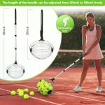 Netrix Tennis Balls Hoppers, 30-58" Golf Ball Retriever Telescopic Tennis Ball Picker Upper Machine for Up to 40 Tennis Balls, No Bending Over Quick Rolling Picker for 1.5"-3" Balls