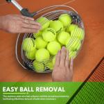 Netrix Tennis Balls Hoppers, 30-58" Golf Ball Retriever Telescopic Tennis Ball Picker Upper Machine for Up to 40 Tennis Balls, No Bending Over Quick Rolling Picker for 1.5"-3" Balls