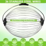 Netrix Tennis Balls Hoppers, 30-58" Golf Ball Retriever Telescopic Tennis Ball Picker Upper Machine for Up to 40 Tennis Balls, No Bending Over Quick Rolling Picker for 1.5"-3" Balls