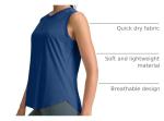 SANTINY Women's Sleeveless Workout Tops Breathable Lightweight Active Tennis Yoga Shirts Athletic Running Tank Tops for Women (Blue_L)