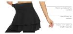 Tennis Skirted Leggings with Pockets for Women Golf Skapri Leggings with Skirt (L, 2-Layer Black)