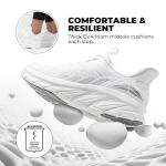 ALLSWIFIT Women's Slip On Walking Shoes Running Comfortable Tennis Breathable Non Slip Athletic Gym Workout Cross Training Fashion Sneakers,Size 8,White,SARR034W