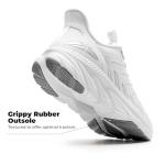 ALLSWIFIT Women's Slip On Walking Shoes Running Comfortable Tennis Breathable Non Slip Athletic Gym Workout Cross Training Fashion Sneakers,Size 8,White,SARR034W