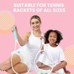 Strawberries and Cream Stylish Tennis Tape, Tacky Texture & Matching Dampener, 2 Overgrips & 1 Dampener Set for Tennis Racket, Tennis Tape Pink - Control, Comfort & Focus Anneliese Collection