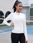 Rapbin Long Sleeve Active Tops for Women Yoga Running Athletic Shirts Quick Dry Hiking Tennis Golf Clothes Workout Crop Top