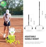 NEEWER Tennis Ball Hopper, 30-58"/77-148cm Telescopic Golf Ball Retriever Pickleball Picker Upper, Rolling Collector Basket Holder Roller for 1.5"-3" Balls, Training Accessories & Equipment, TB01S