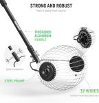 NEEWER Tennis Ball Hopper, 30-58"/77-148cm Telescopic Golf Ball Retriever Pickleball Picker Upper, Rolling Collector Basket Holder Roller for 1.5"-3" Balls, Training Accessories & Equipment, TB01S
