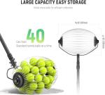 NEEWER Tennis Ball Hopper, 30-58"/77-148cm Telescopic Golf Ball Retriever Pickleball Picker Upper, Rolling Collector Basket Holder Roller for 1.5"-3" Balls, Training Accessories & Equipment, TB01S