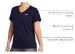 Under Armour Womens Tech Twist Short Sleeve V Neck, (410) Midnight Navy / / White, Medium