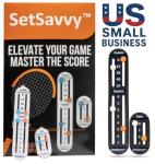 SetSavvy Tennis Score Keeper for Racket and Paddle, Tennis Score Counter, Small, Easy-to-Mount Point Tracker for Recording Points, Games, and Sets, Featherweight Score Keeping Device, 2g (Black)