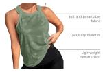OYOANGLE Women's Camo Print Sleeveless Workout Shirts Exercise Running Tank Tops Active Gym Tops Green Large
