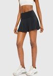 SANTINY Pleated Tennis Skirt for Women with 4 Pockets, High Waisted Athletic Golf Skorts Skirts for Running Casual (Black_M)