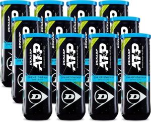 Dunlop Sports ATP Championship Extra Duty Tennis Balls, 12 x 3-Ball cans, Yellow