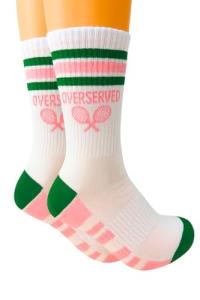 Super Fly Goods Performance Socks Men & Women Novelty Athletic Socks for Sports Golf Tennis Pickleball Yoga Unisex (Tennis Crew Pink)