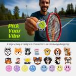 TRESSIS Tennis Racket Dampener - Cute Fun Kiss My Ace Design - 2-Pack - Vibration & Noise-Reducing Tennis Shock Absorber for Racquets - Secure, Easy-Install Accessories for Players of All Levels
