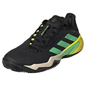 adidas Men's Barricade Tennis Shoe, White/Beam Green/Beam Yellow, 12
