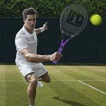 LUNNADE Adults Tennis Racket 27 Inch, Shockproof Carbon Fiber Tennis Racquet Light-Weight, Pre-Strung and Regrip, Suitable for Beginners to Intermediate Players